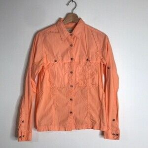 CC Filson Womens Large Pastel Orange Vented Fishing Button Shirt Outdoor Hiking